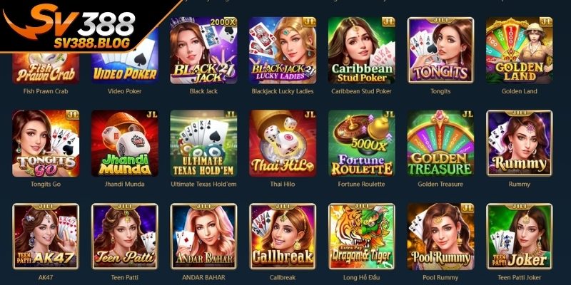 Sảnh game bài SV388 và những thông tin cụ thể